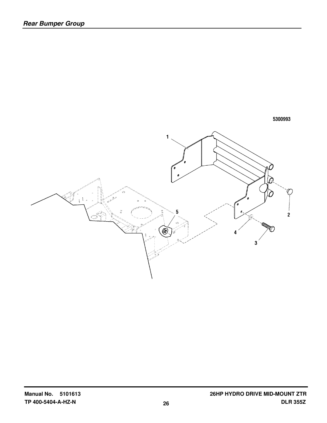 Briggs & Stratton 355ZB2654 DLR manual Rear Bumper Group 