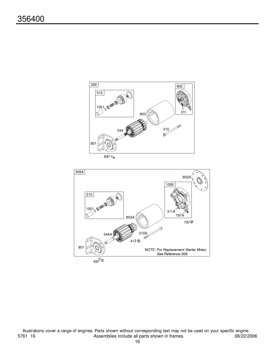 Briggs & Stratton 356400 service manual See Reference 