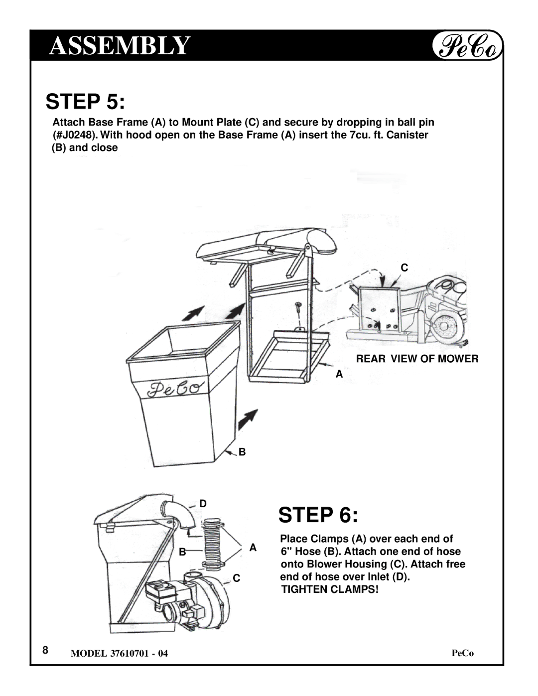 Briggs & Stratton 37610701 - 04 owner manual Rear View of Mower 