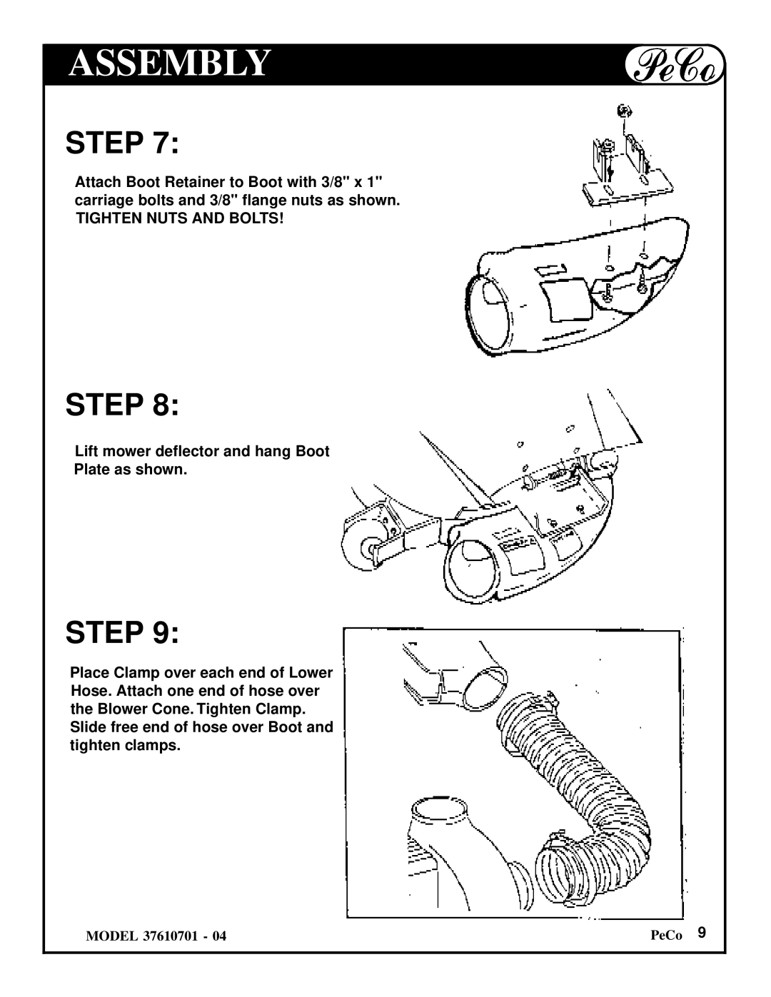 Briggs & Stratton 37610701 - 04 owner manual Tighten Nuts and Bolts 