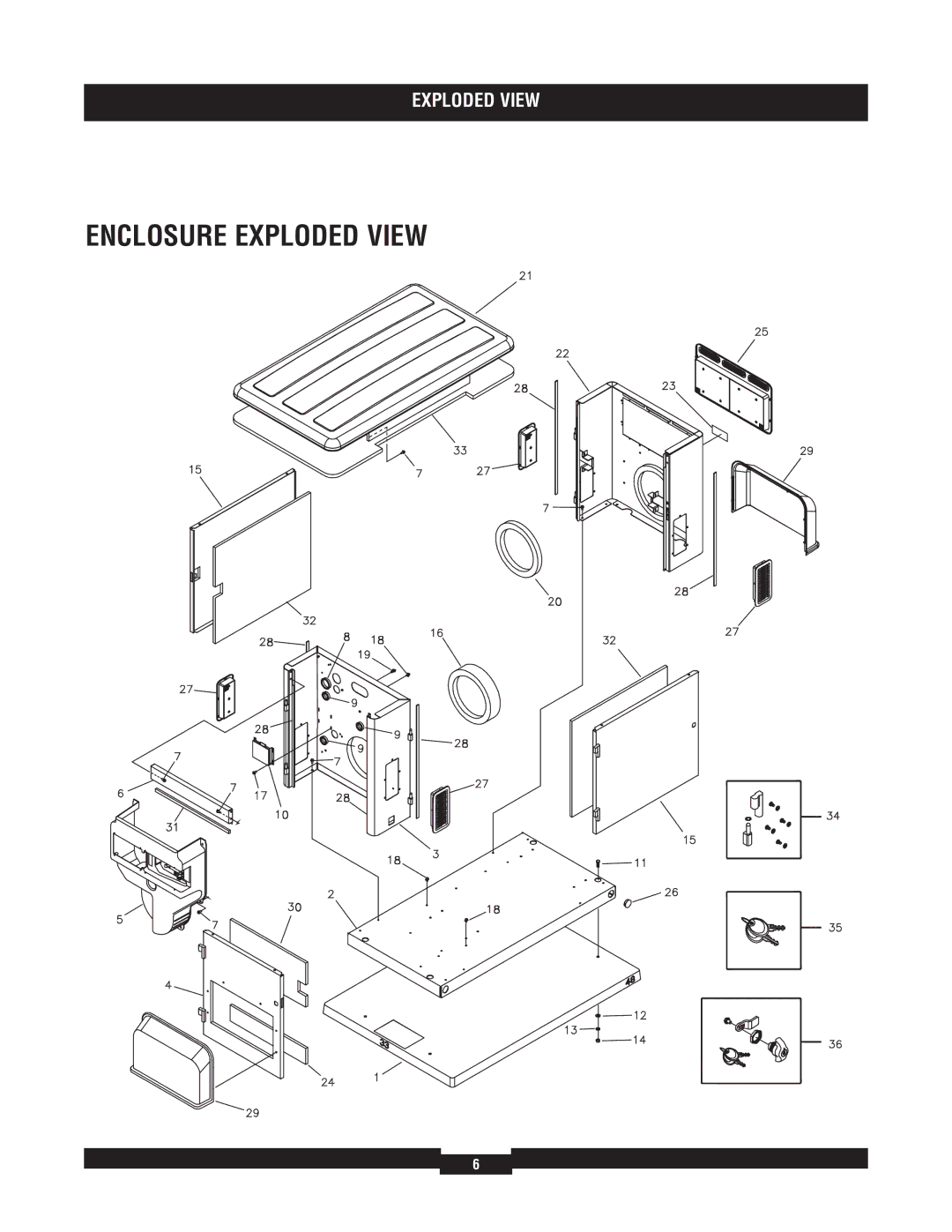 Briggs & Stratton 40211 manual Enclosure Exploded View 