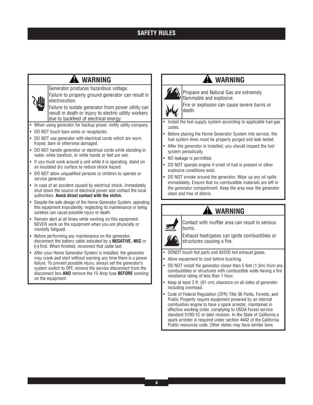 Briggs & Stratton 40204, 40229, 40213, 40210, 40234 manual Safety Rules 