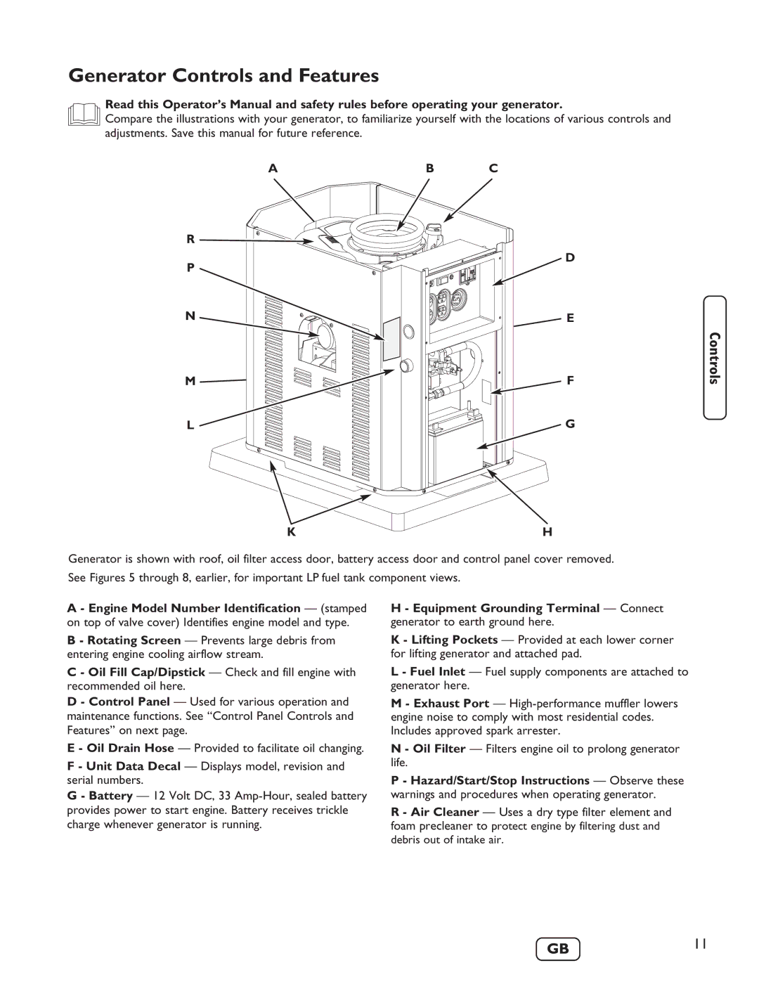 Briggs & Stratton 40248 manuel dutilisation Generator Controls and Features, Ab C 