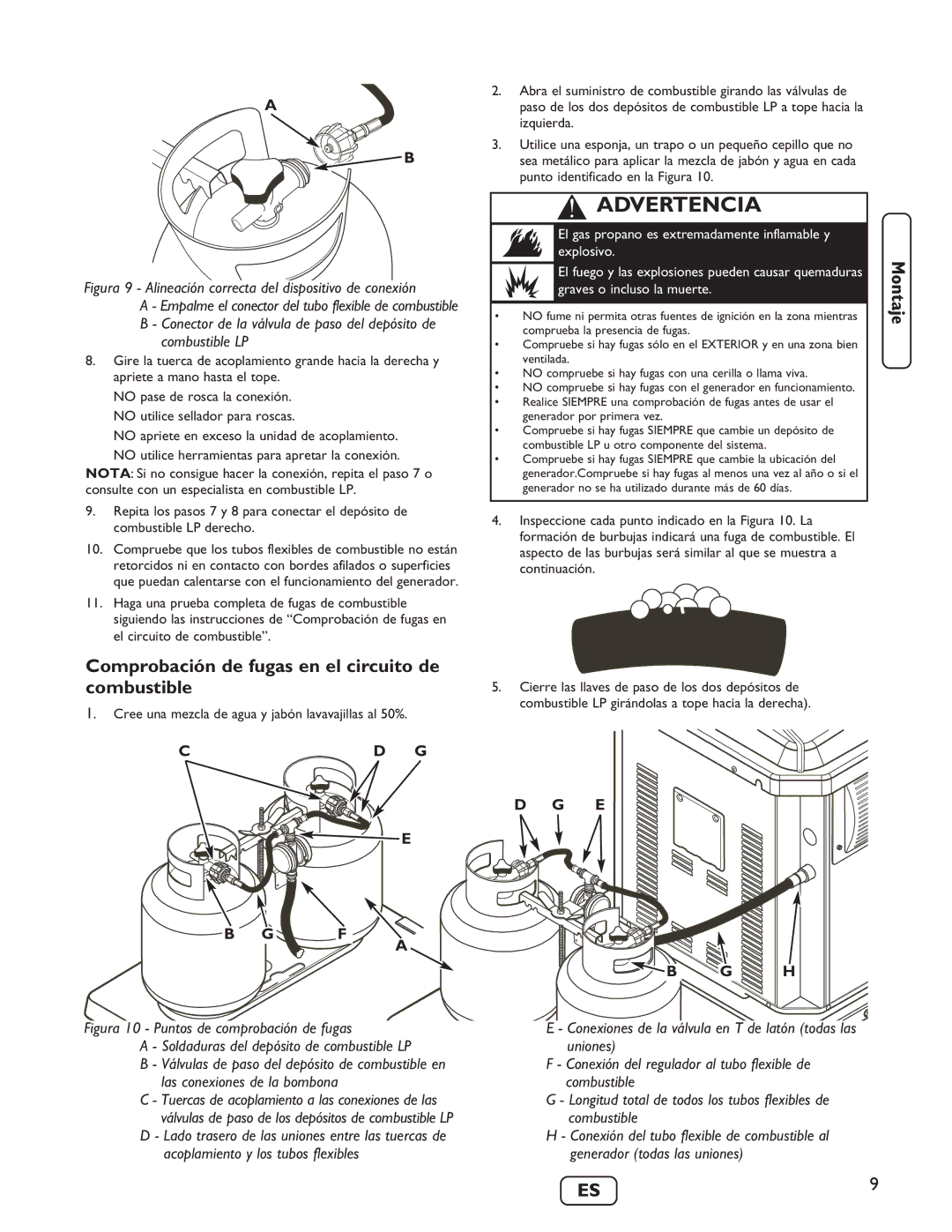 Briggs & Stratton 40248 manuel dutilisation Comprobación de fugas en el circuito de combustible 