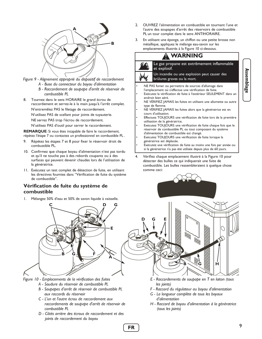 Briggs & Stratton 40248 manuel dutilisation Vérification de fuite du système de combustible 