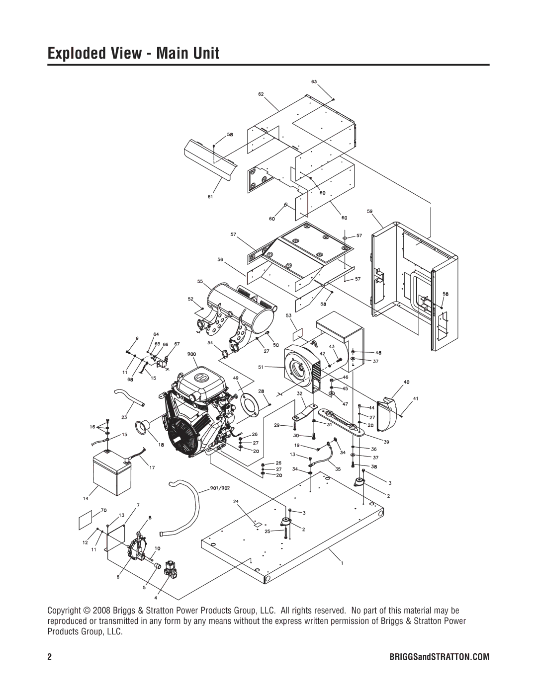 Briggs & Stratton 40275 manual Exploded View Main Unit 