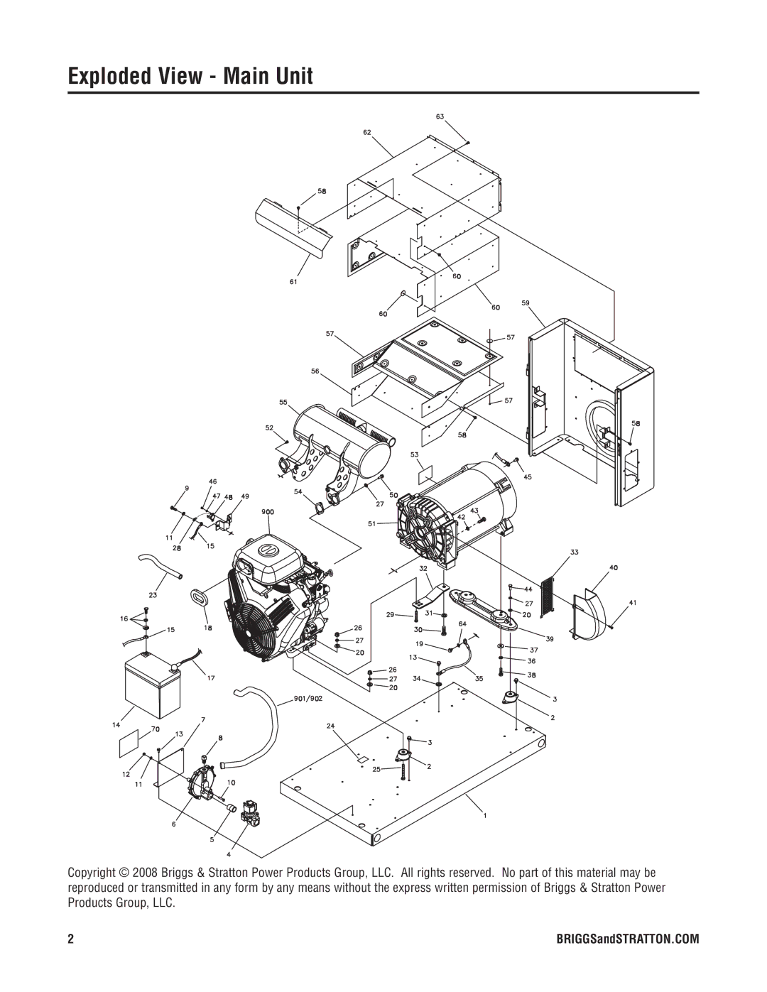 Briggs & Stratton 40276 manual Exploded View Main Unit 