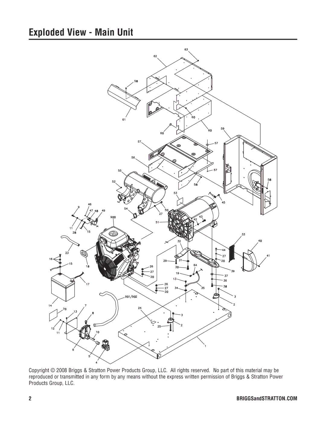 Briggs & Stratton 40277 manual Exploded View Main Unit 