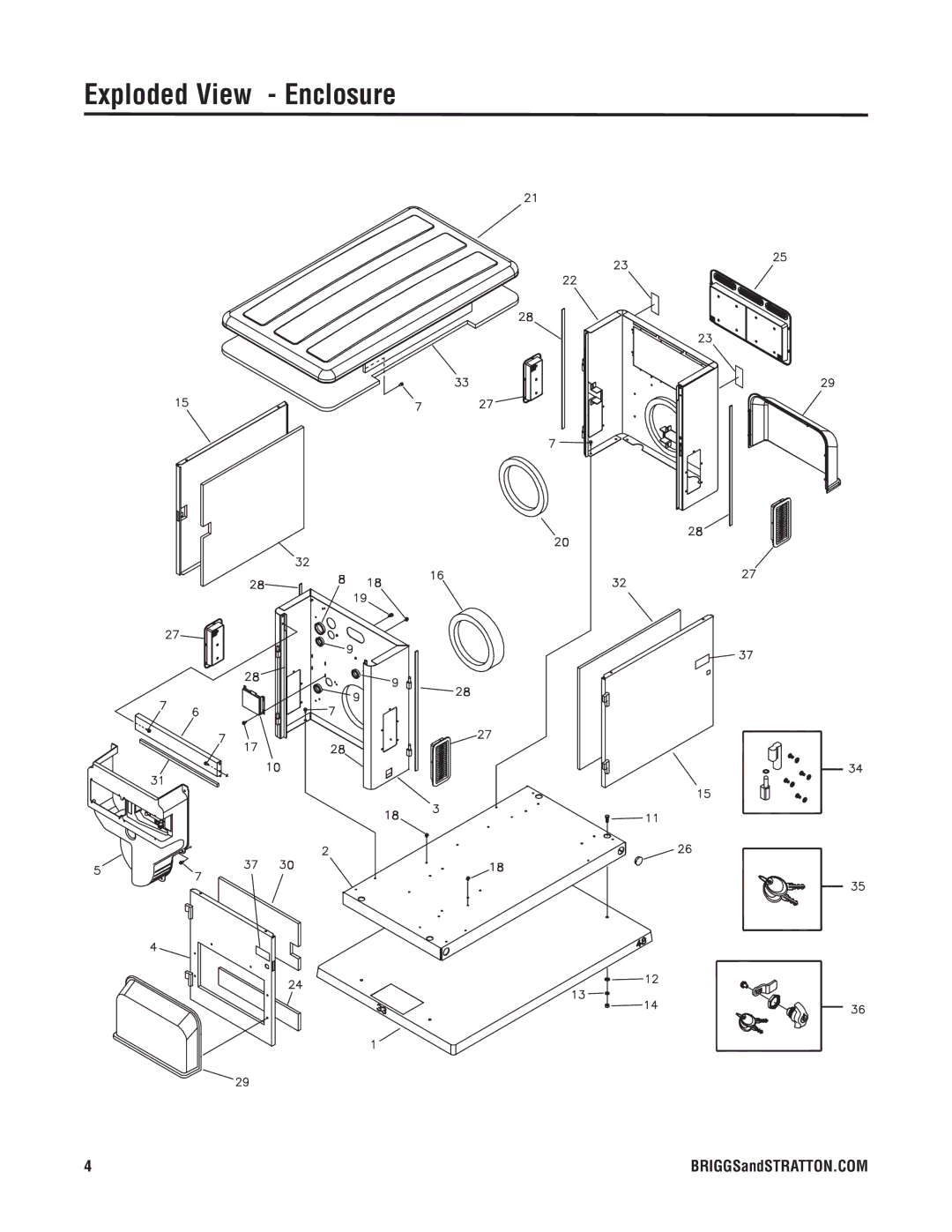 Briggs & Stratton 40297 manual Exploded View Enclosure 