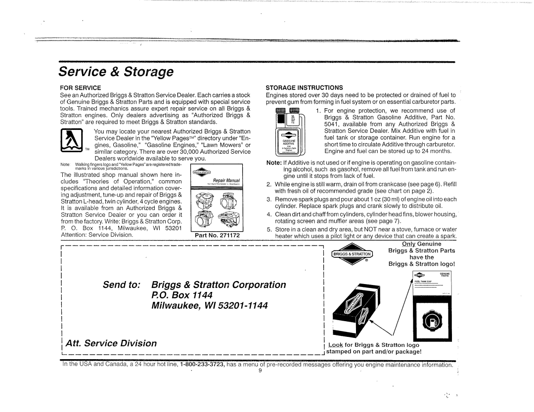 Briggs & Stratton 422400, 404400, 402400, 400400 manual 