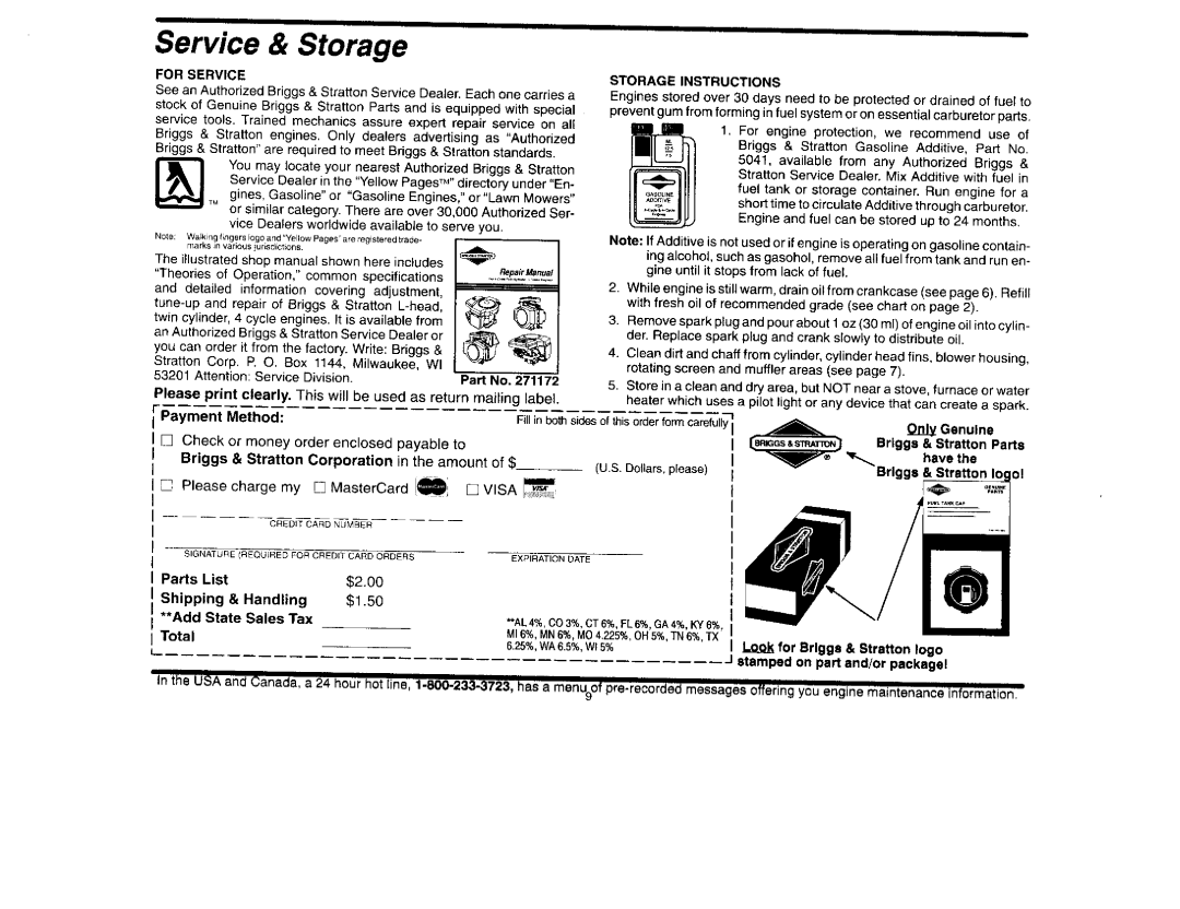 Briggs & Stratton 42E700, 460700, 42A700, 402700, 400700, 422700, 42C700, 42B700, 42D700 manual 