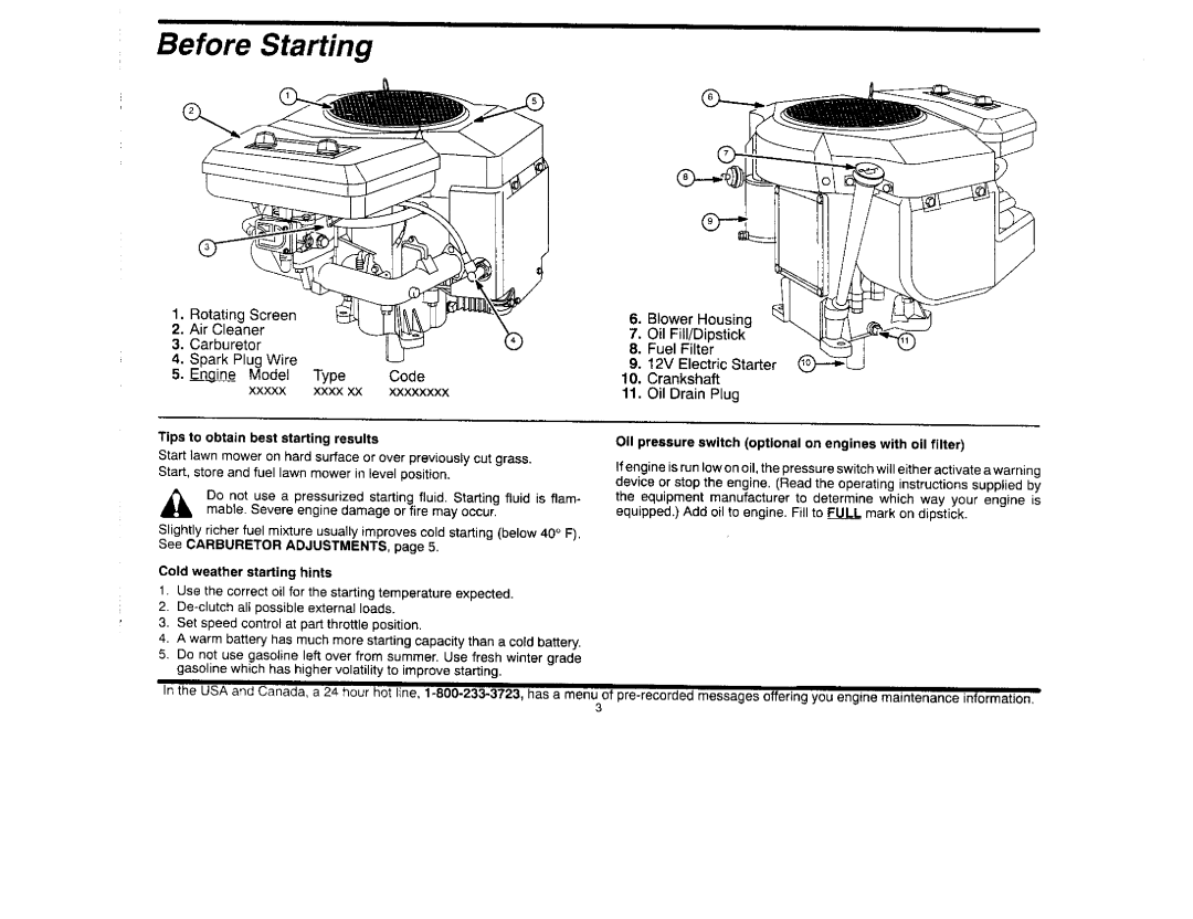 Briggs & Stratton 42C700, 460700, 42A700, 402700, 42E700, 400700, 422700, 42B700, 42D700 manual 