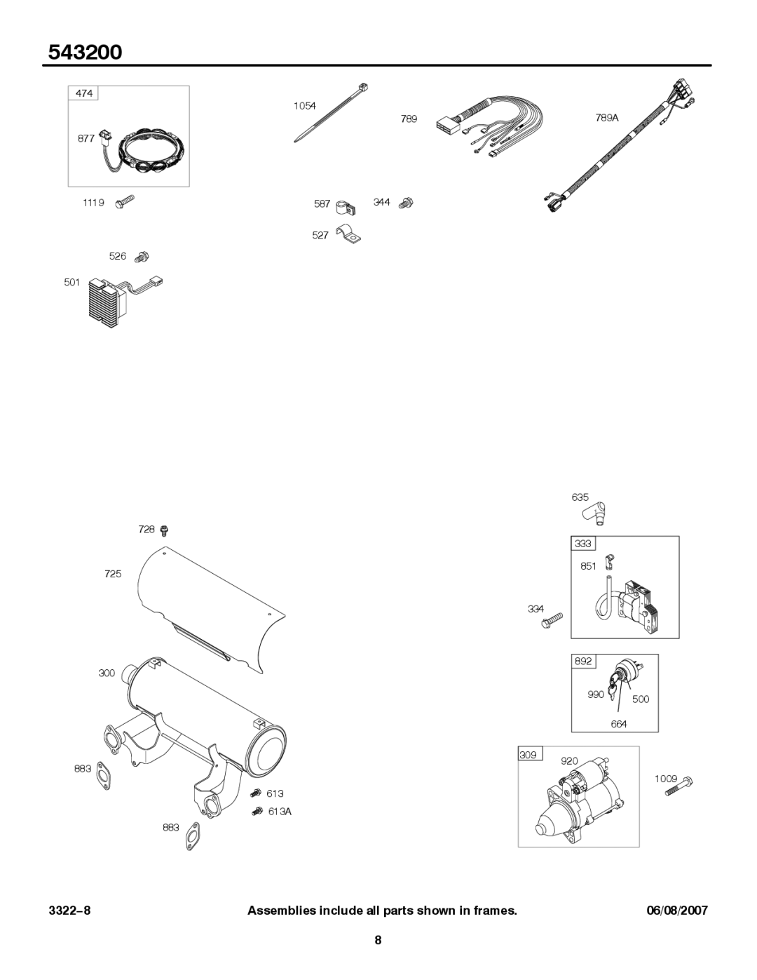 Briggs & Stratton 543200 service manual 474 1054 789 