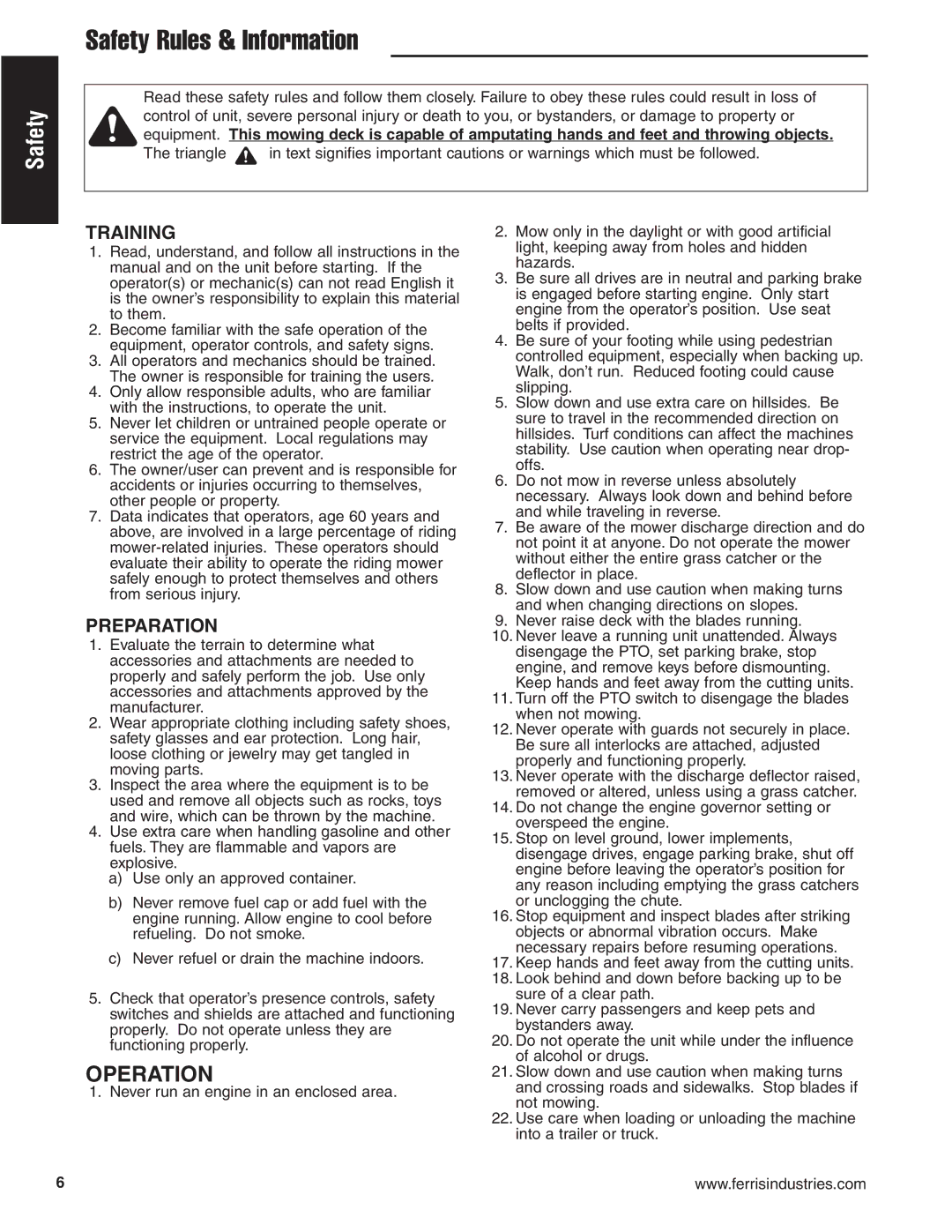 Briggs & Stratton 5900619 manual Operation 