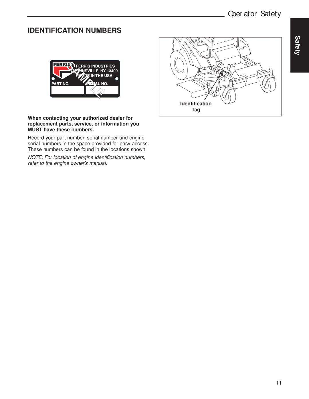 Briggs & Stratton 5900640 manual Identification Numbers 