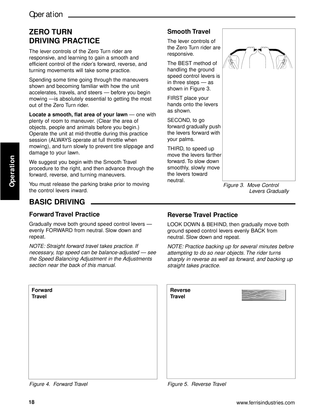 Briggs & Stratton 5900640 manual Zero Turn Driving Practice, Basic Driving, Smooth Travel, Forward Travel Practice 