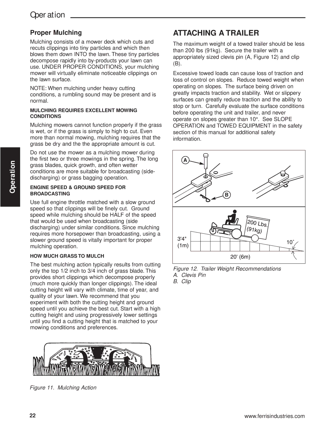 Briggs & Stratton 5900640 manual Attaching a Trailer, Proper Mulching 