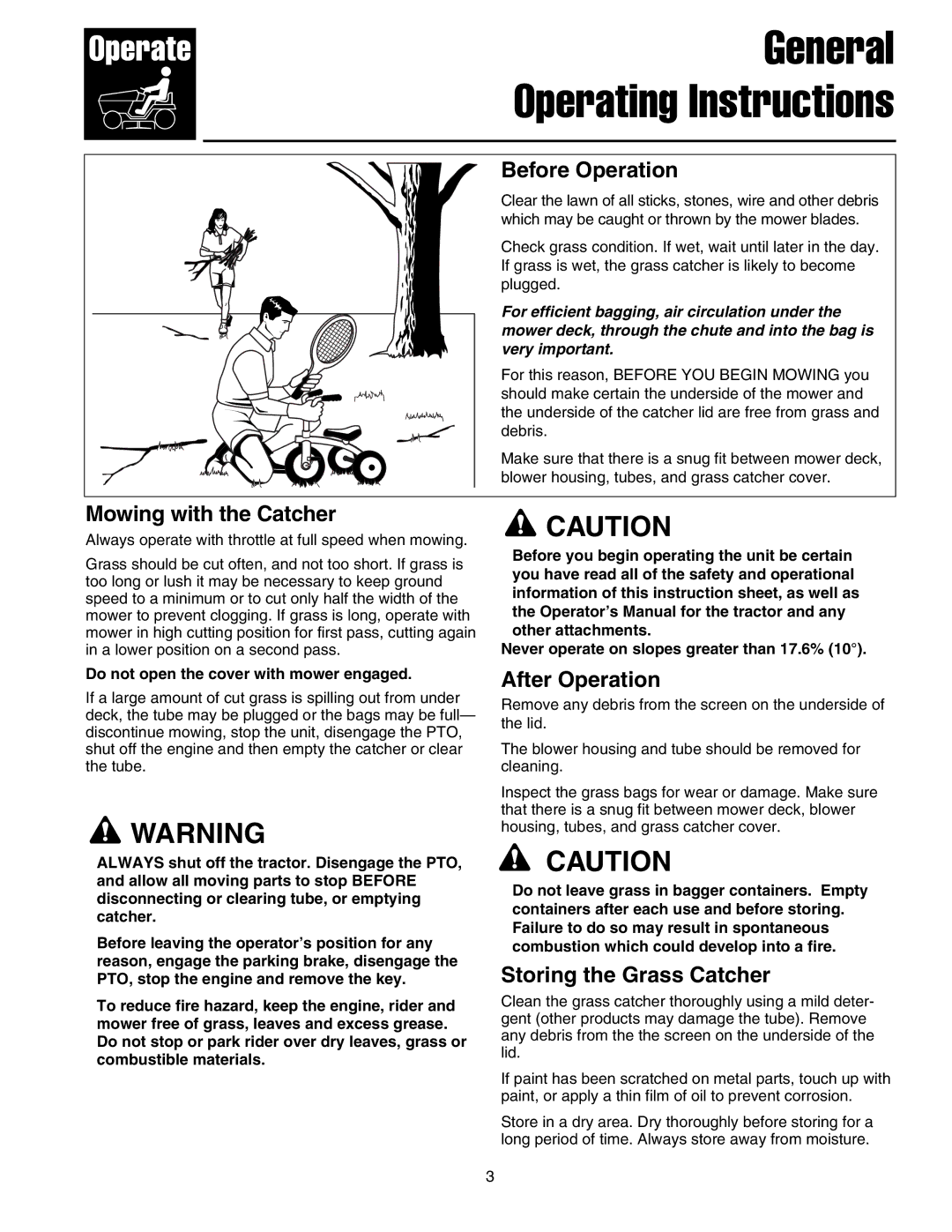 Briggs & Stratton 5900703 manual General Operating Instructions 