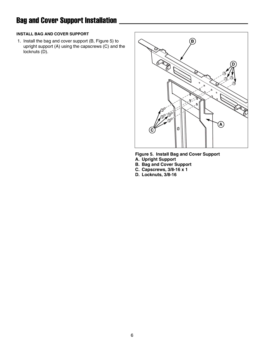 Briggs & Stratton 5900703 manual Bag and Cover Support Installation 