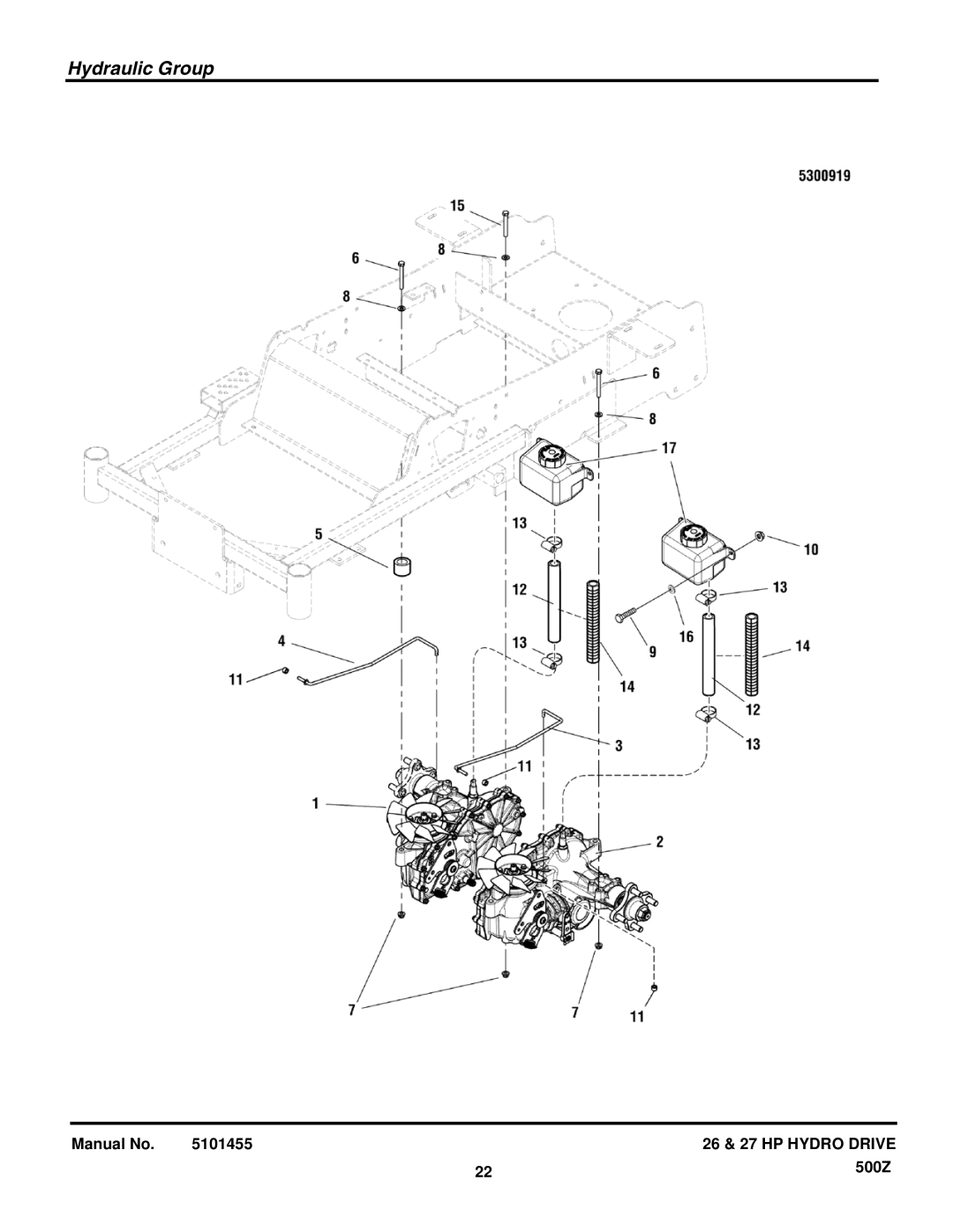 Briggs & Stratton 5900731 manual Hydraulic Group 