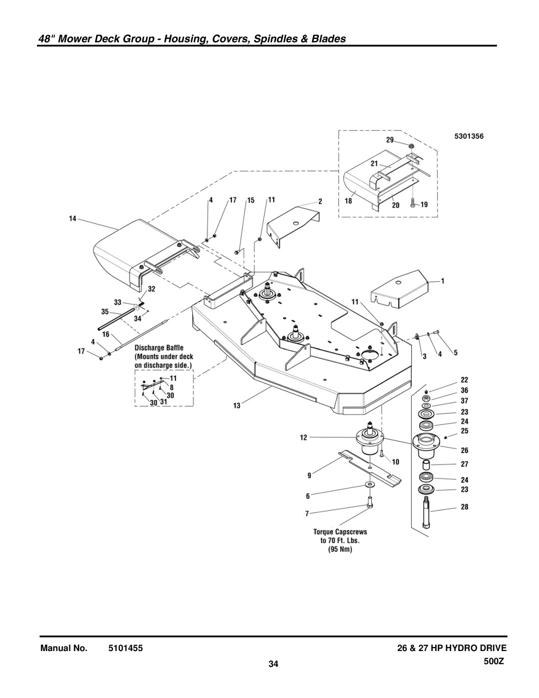 Briggs & Stratton 5900731 manual Mower Deck Group Housing, Covers, Spindles & Blades 