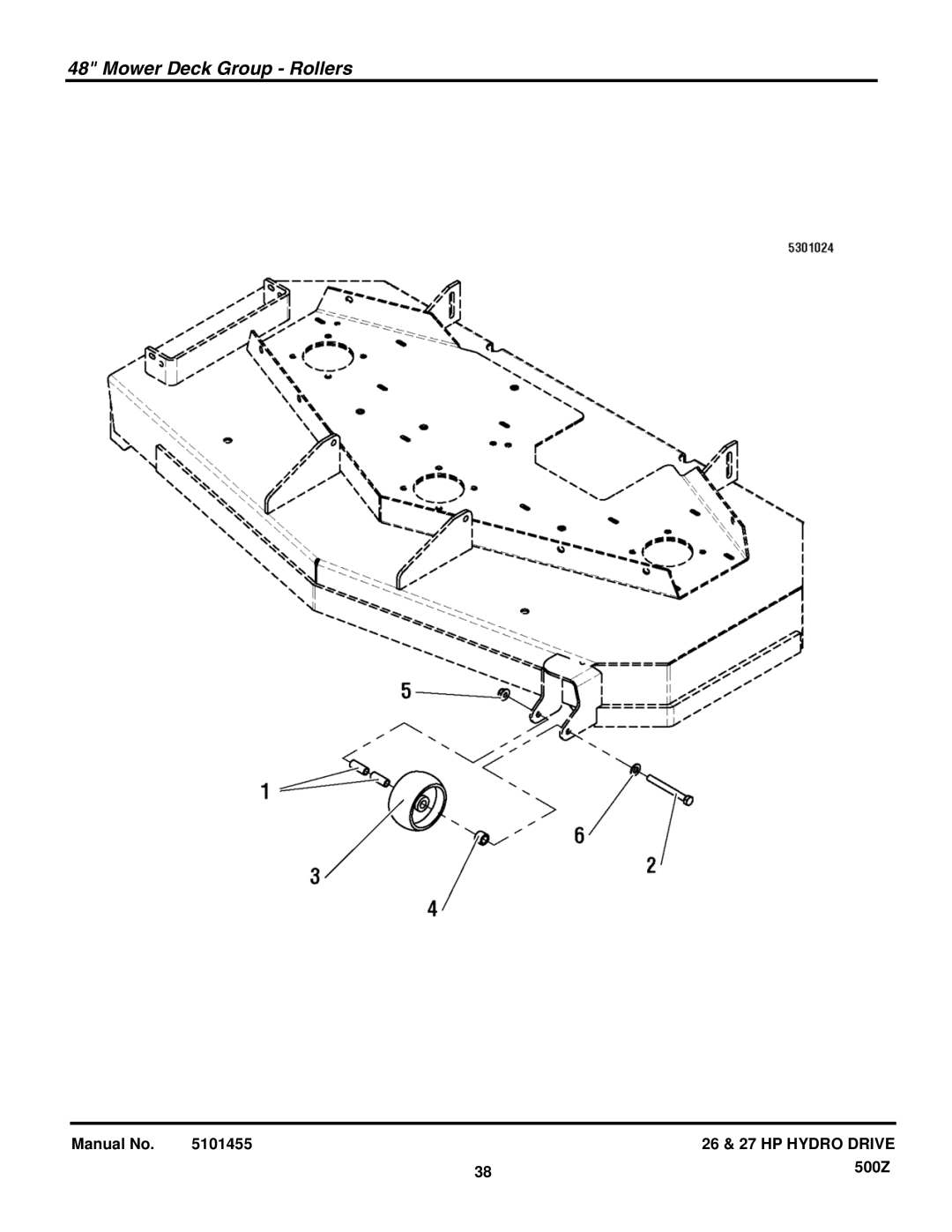 Briggs & Stratton 5900731 manual Mower Deck Group Rollers 