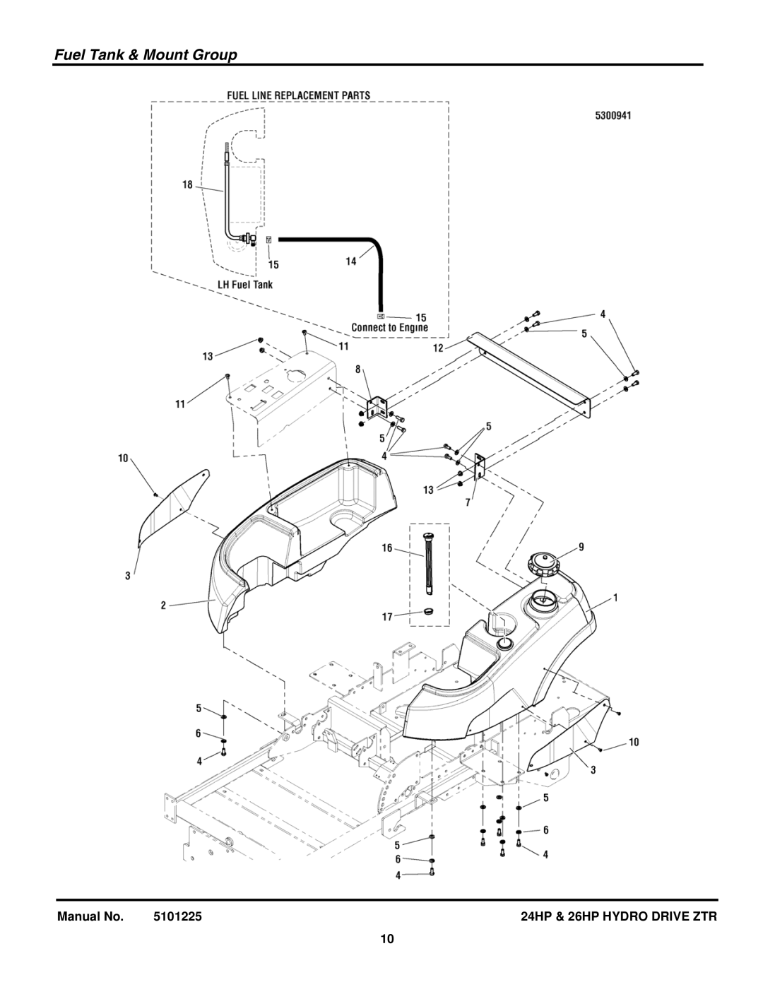 Briggs & Stratton 5900775, 5900760, 5900685, 5900682, 5900681 manual Fuel Tank & Mount Group 