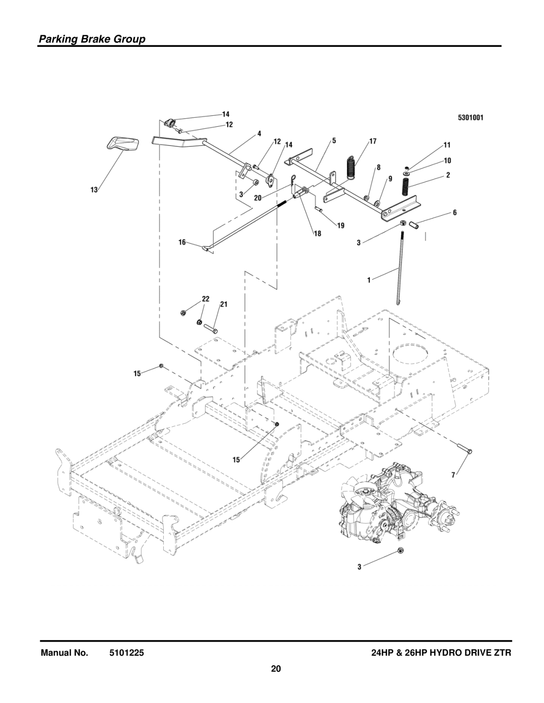 Briggs & Stratton 5900775, 5900760, 5900685, 5900682, 5900681 manual Parking Brake Group 