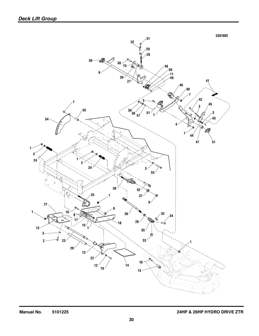 Briggs & Stratton 5900775, 5900760, 5900685, 5900682, 5900681 manual Deck Lift Group 