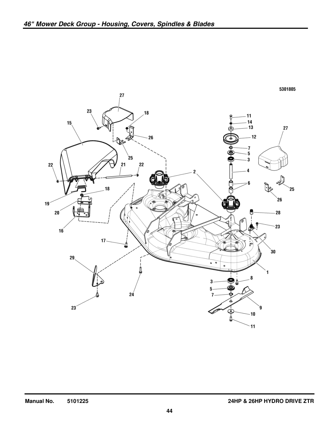 Briggs & Stratton 5900681, 5900775, 5900760, 5900685, 5900682 manual Mower Deck Group Housing, Covers, Spindles & Blades 