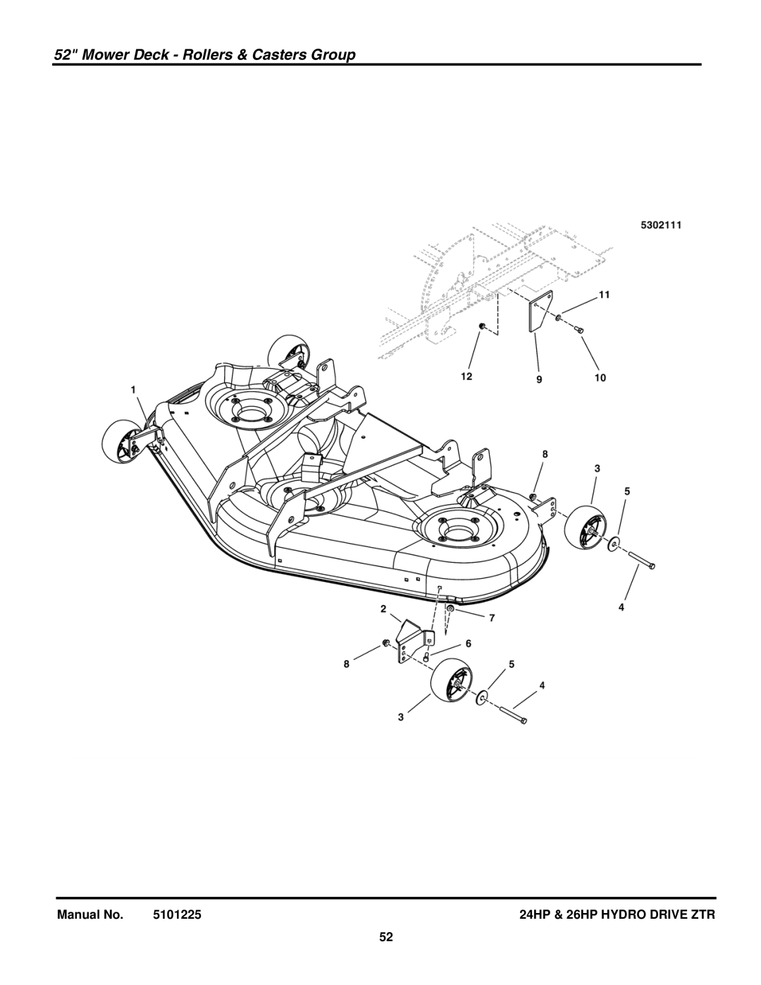 Briggs & Stratton 5900685, 5900775, 5900760, 5900682, 5900681 manual Mower Deck Rollers & Casters Group 