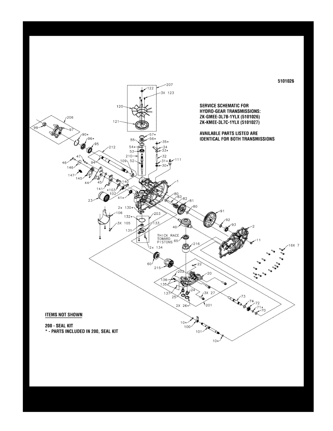 Briggs & Stratton 5900760 manual Transmission SERVICE PARTS, Reproduction, Manual No, 5101225, 24HP & 26HP HYDRO DRIVE ZTR 