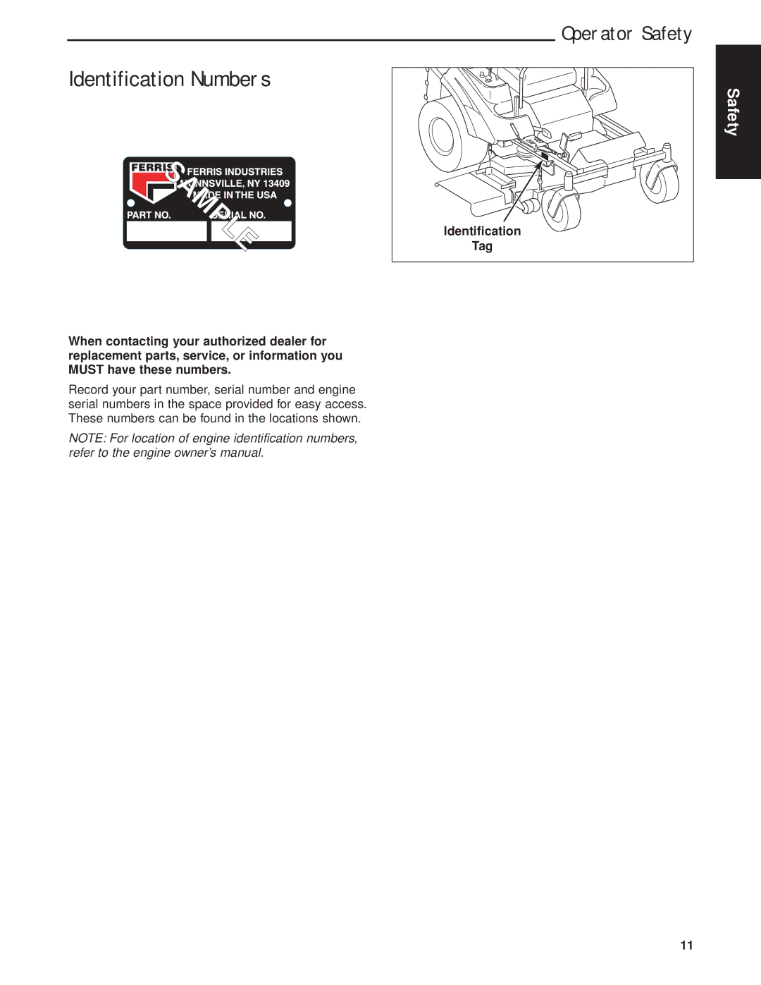 Briggs & Stratton 5900624, 5901170, 5900625, 5900629, 5900670 manual Identification Numbers 