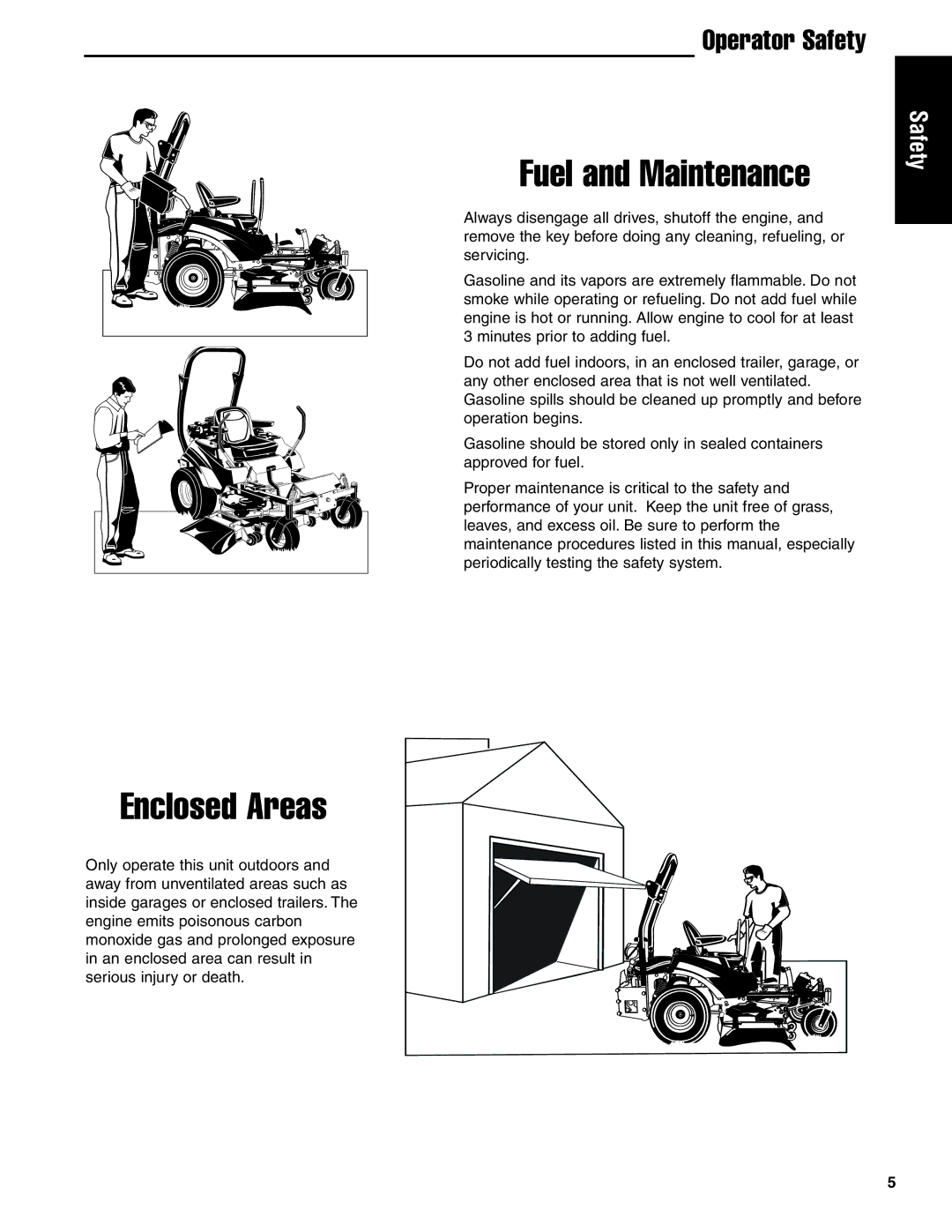 Briggs & Stratton 5900629, 5901170, 5900625, 5900624, 5900670 manual Fuel and Maintenance 