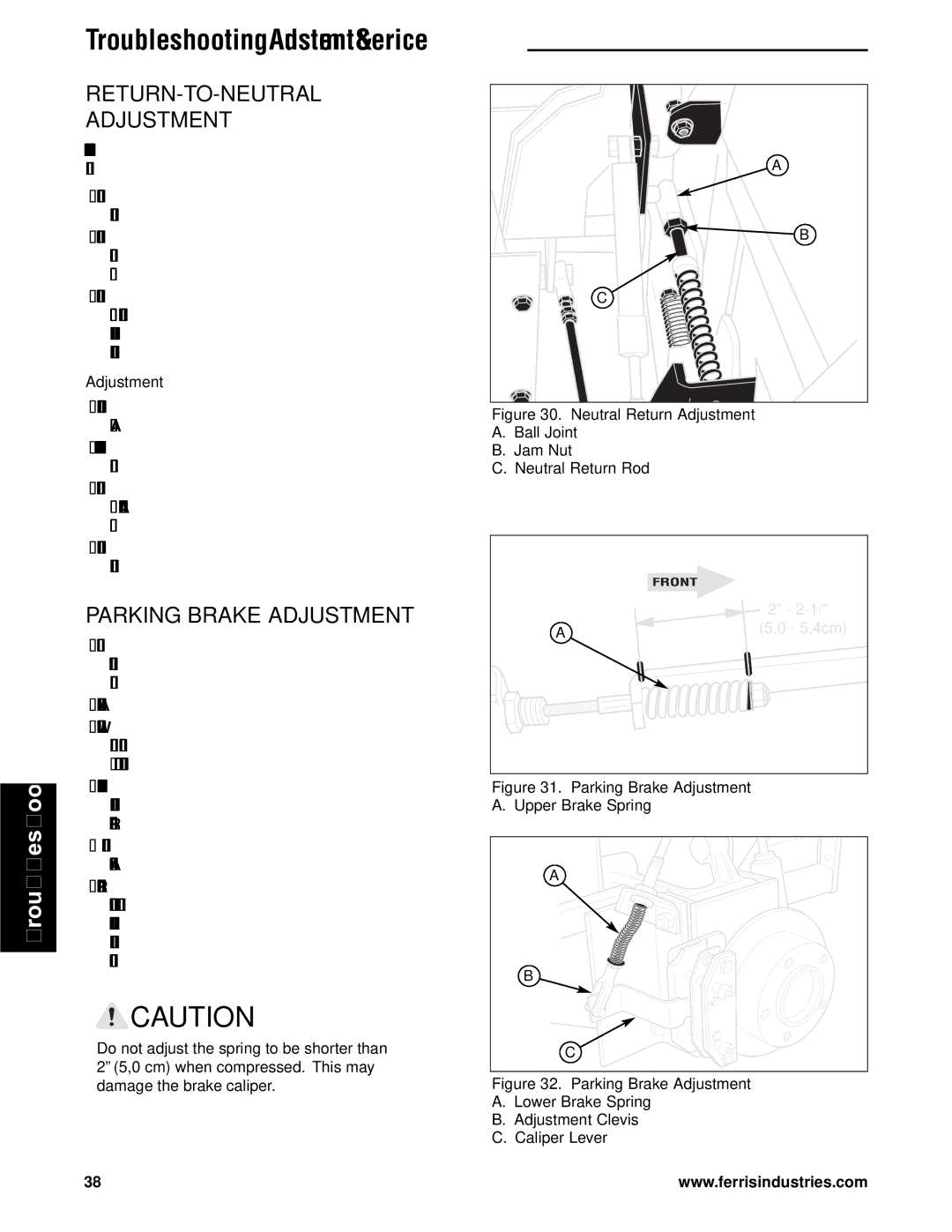 Briggs & Stratton 5900718, 5901186, 5901183, 5901184, 5900717, 5900753 RETURN-TO-NEUTRAL Adjustment, Parking Brake Adjustment 