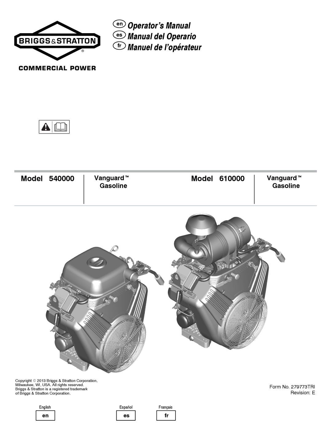 Briggs & Stratton 540000, 610000 manual Model 