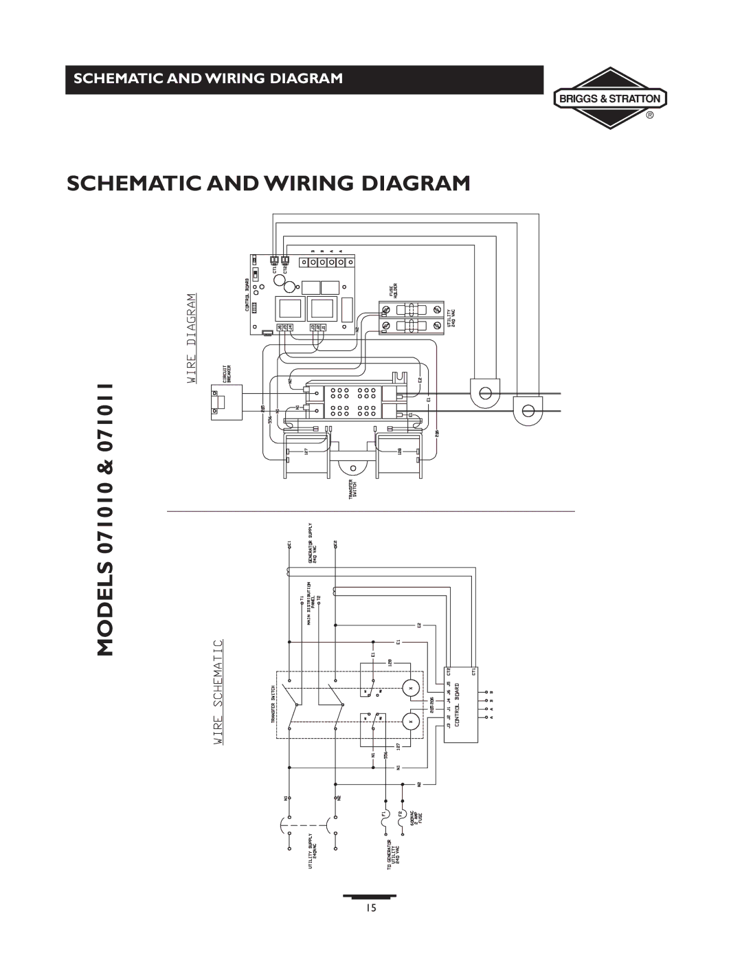 Briggs & Stratton 71011, 71008, 71009 manual Models 071010 