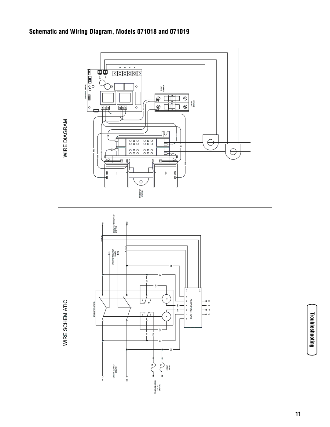 Briggs & Stratton 71020, 71021, 71019 manual Schematic and Wiring Diagram, Models 071018 