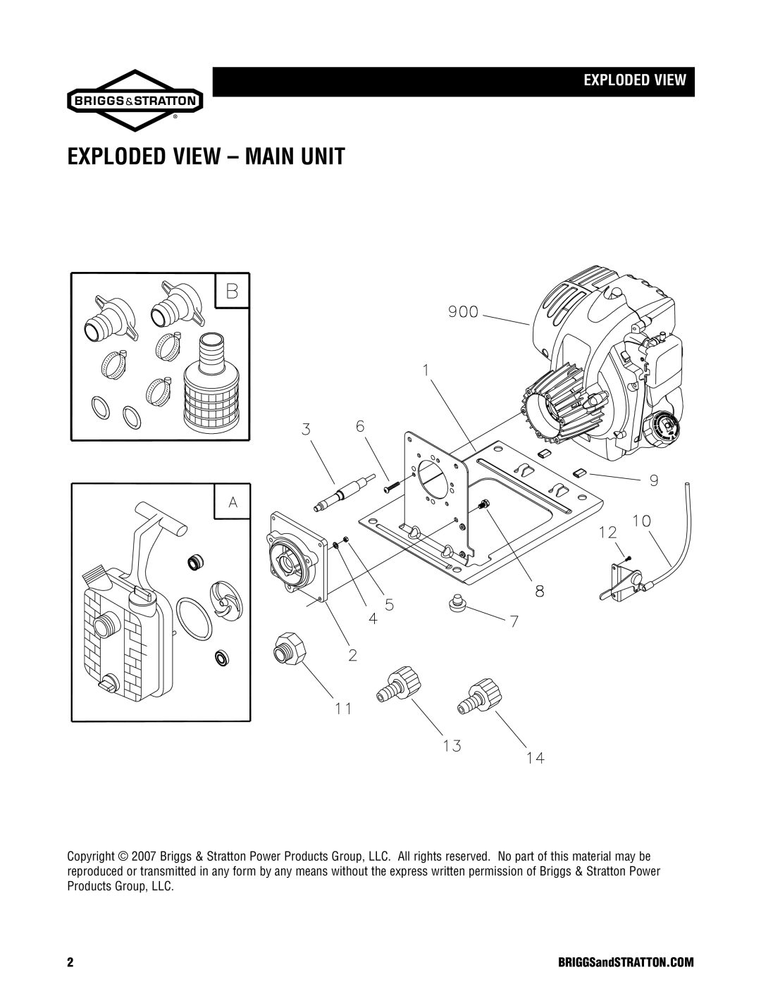 Briggs & Stratton 73005 manual Exploded View Main Unit 