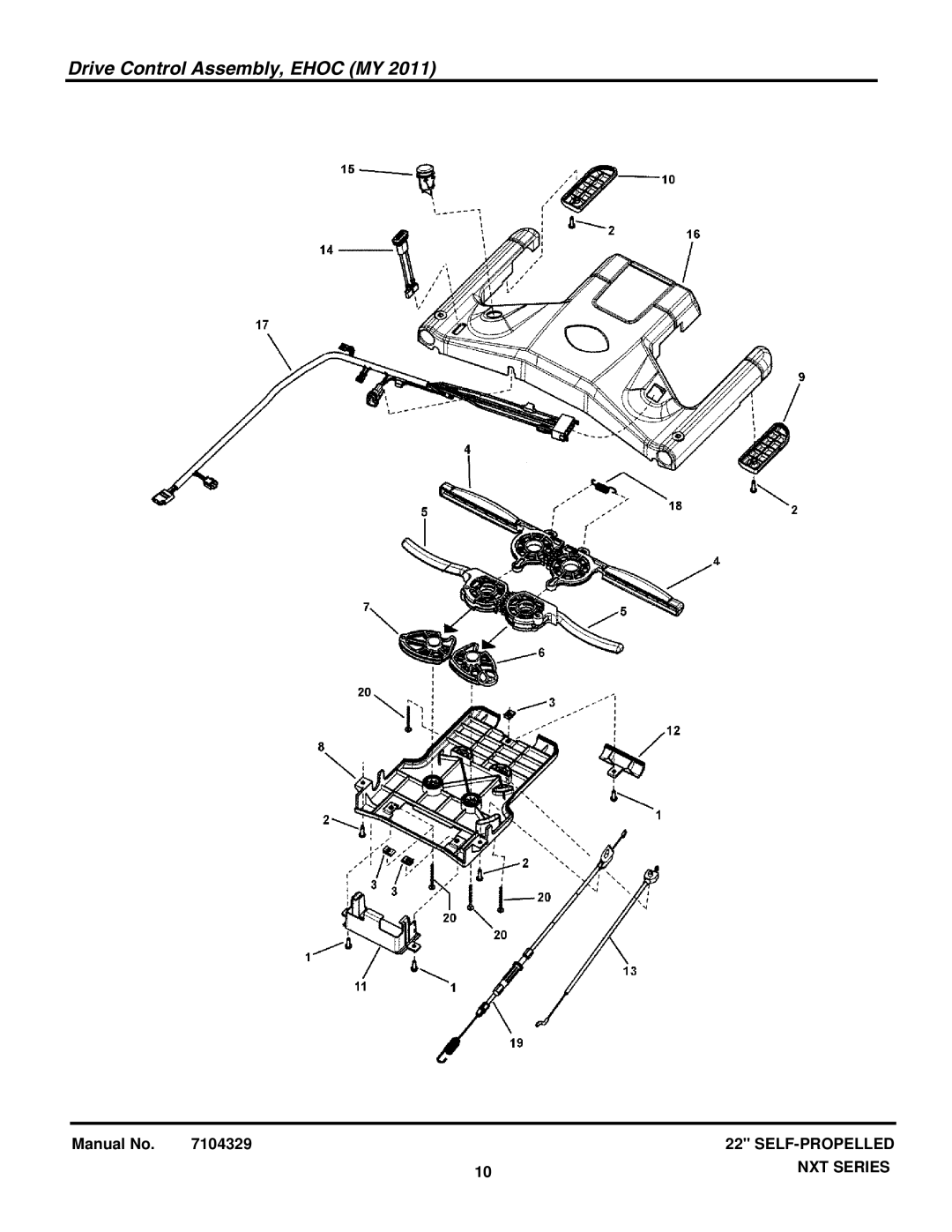 Briggs & Stratton 7800580, 7800752, 7800696, 7800722, 7800782 manual Drive Control Assembly, Ehoc MY 