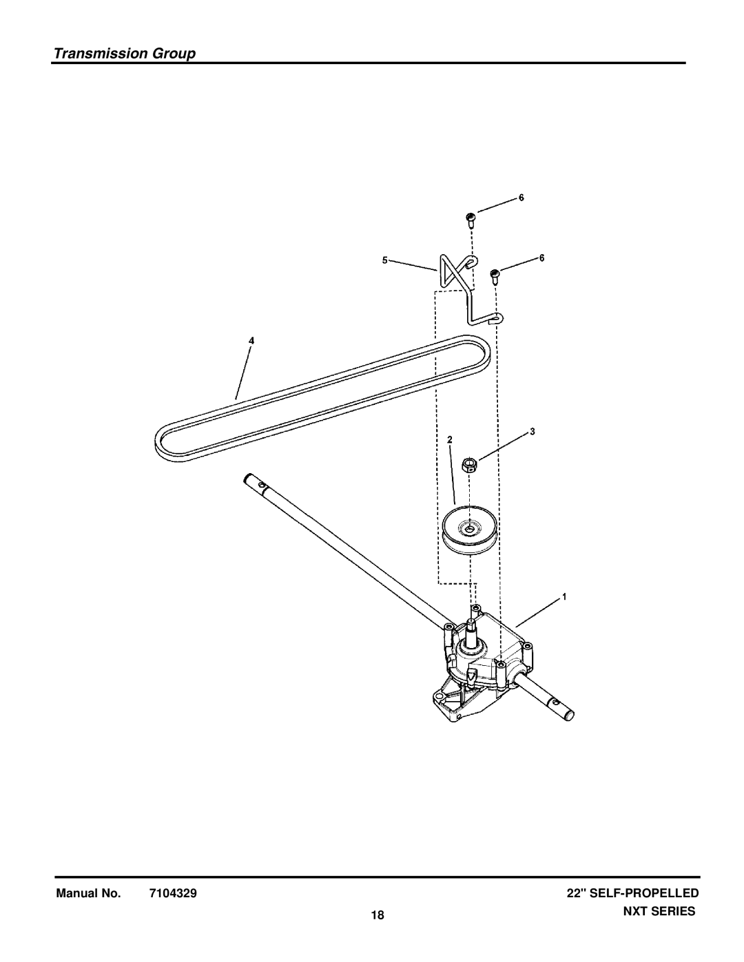 Briggs & Stratton 7800722, 7800580, 7800752, 7800696, 7800782 manual Transmission Group 