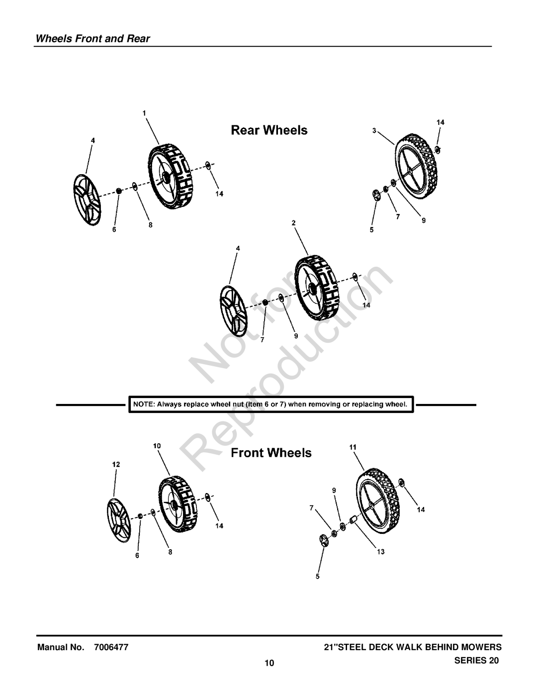 Briggs & Stratton 7800430, 7800602, 7800600, 7800601, 7800596, 7800554, 7800439, 7800597, 7800438, 7800555 Wheels Front and Rear 