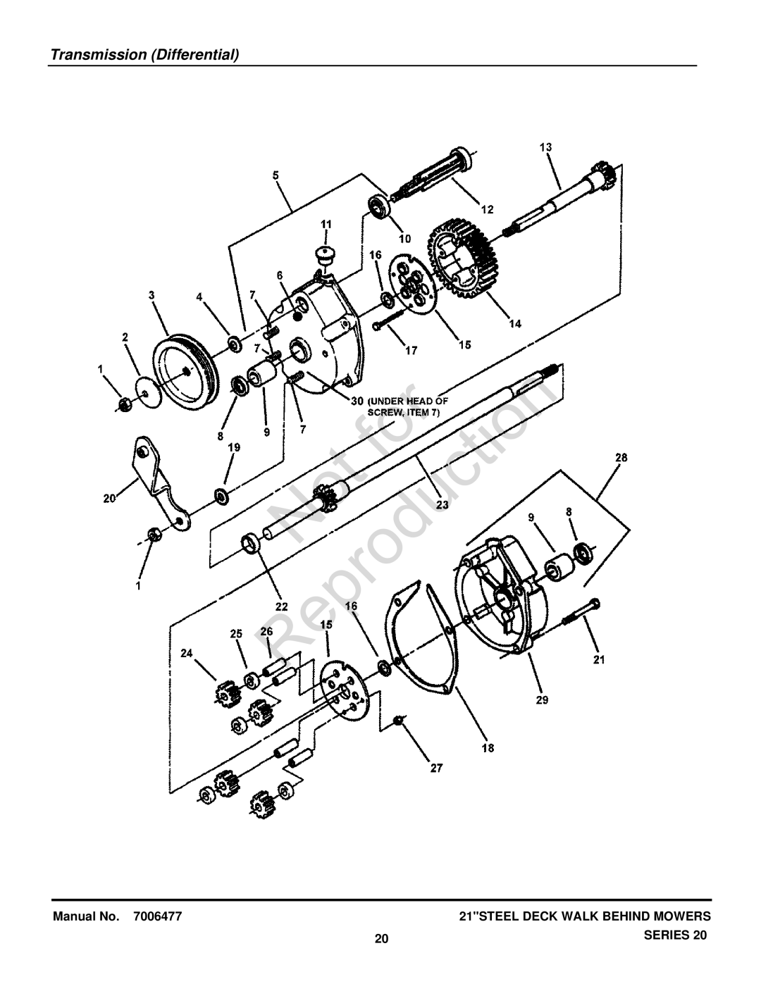 Briggs & Stratton 7800439, 7800602, 7800600, 7800601, 7800596, 7800554, 7800597, 7800438, 7800555 manual Transmission Differential 