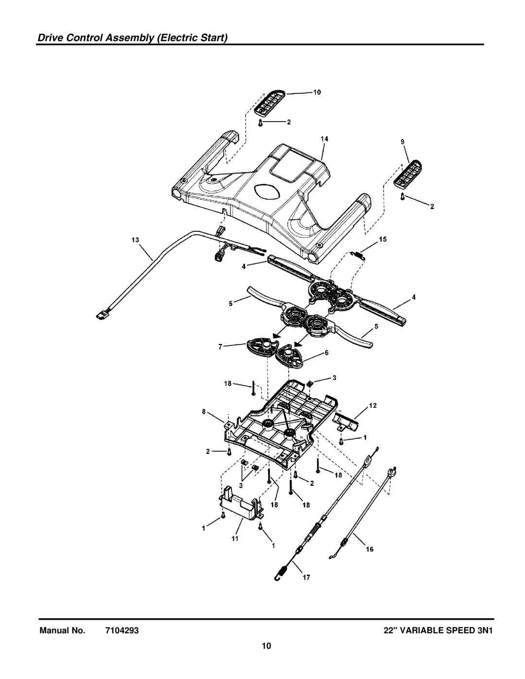 Briggs & Stratton 7800707, 7800756, 7800708, 7800757 manual Drive Control Assembly Electric Start 