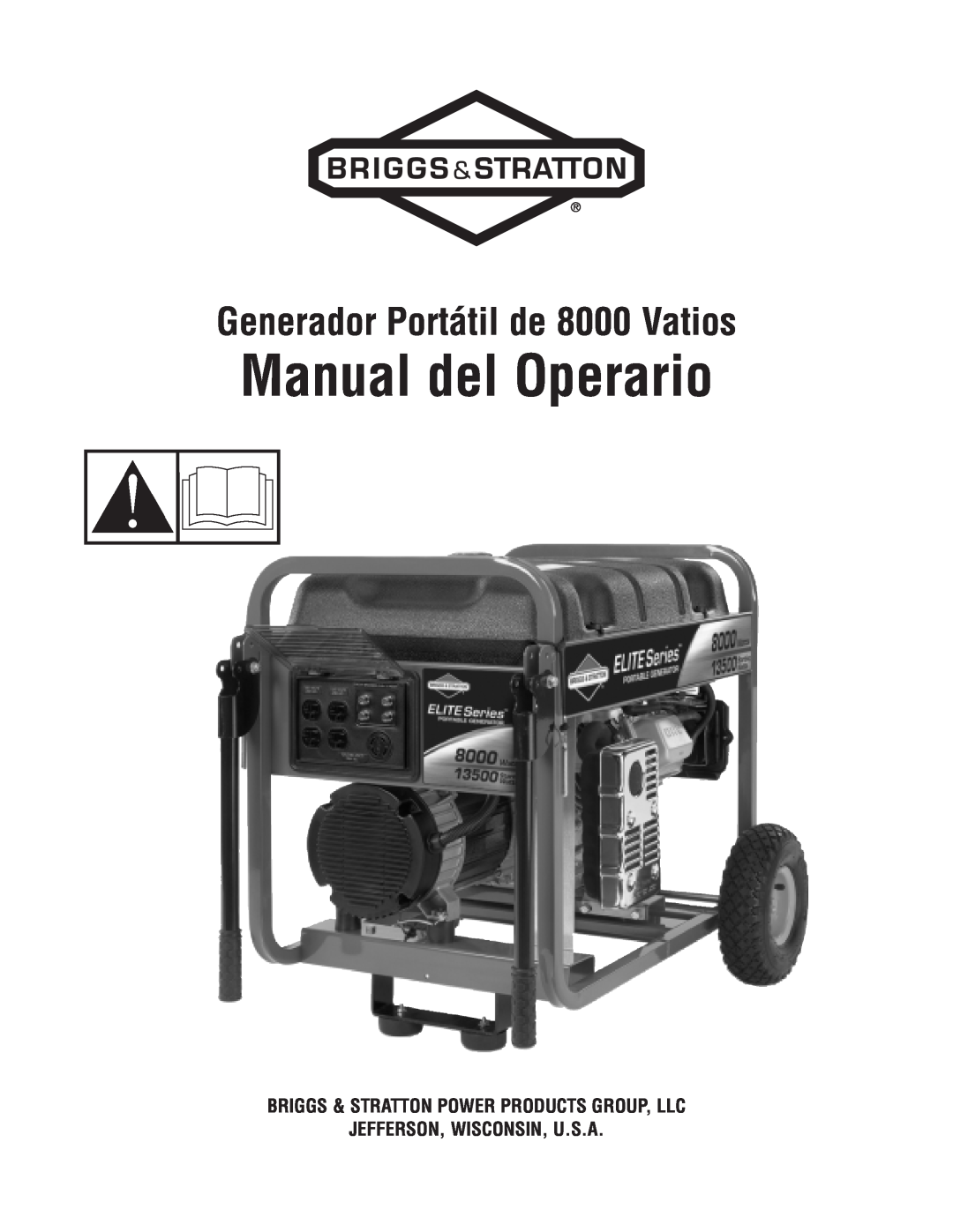 Briggs & Stratton 8000 Watt Portable Generator manual Manual del Operario, Generador Portátil de 8000 Vatios 