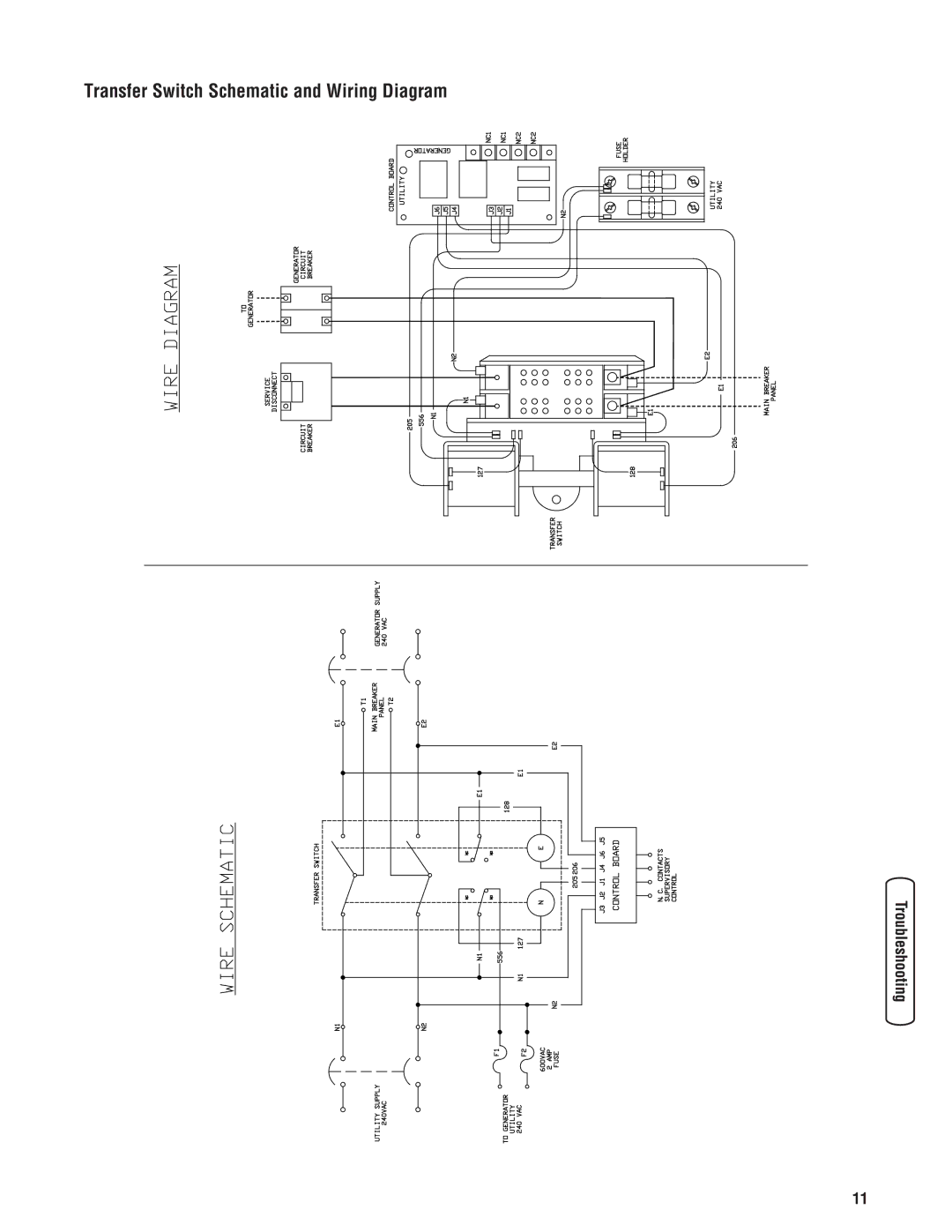 Briggs & Stratton Automatic Transfer Switch manual Transfer Switch Schematic and Wiring Diagram 