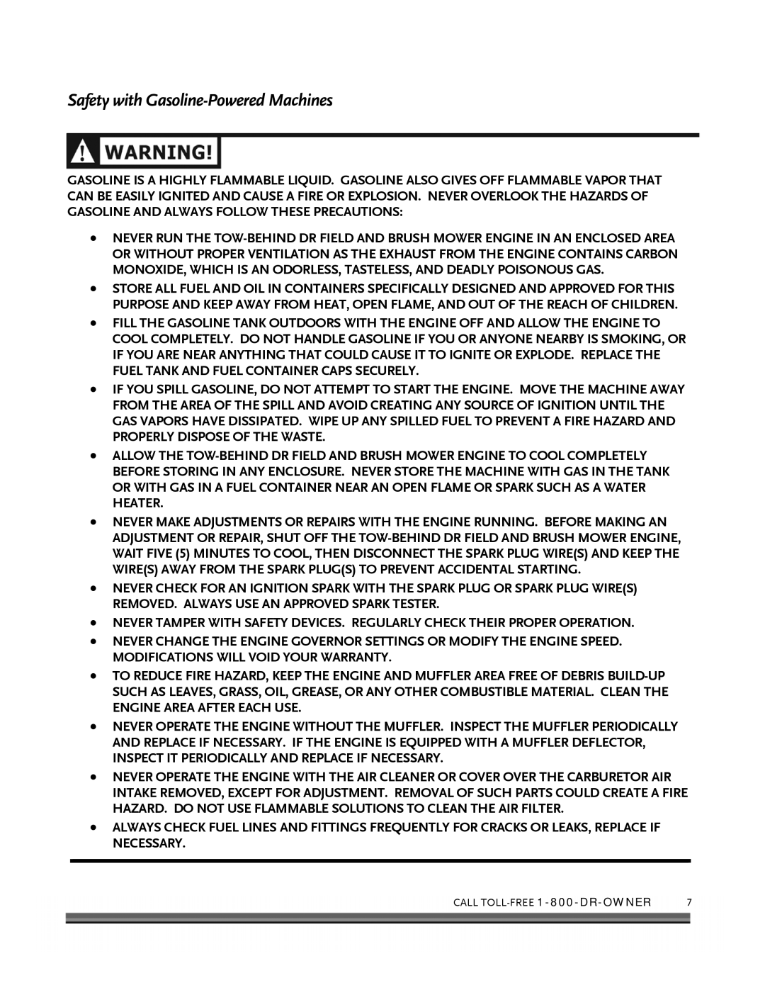 Briggs & Stratton FIELD and BRUSH MOWER manual Safety with Gasoline-Powered Machines 