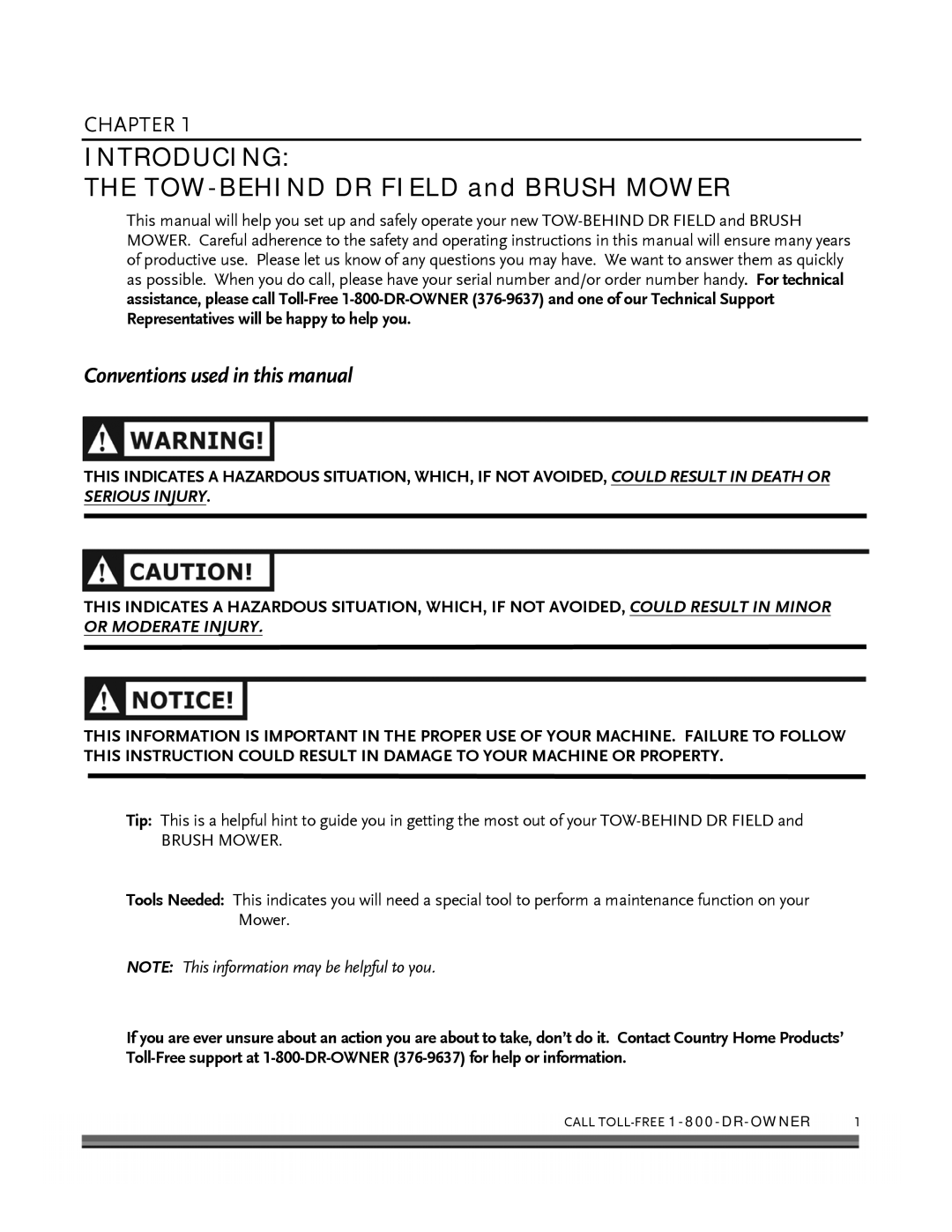 Briggs & Stratton FIELD and BRUSH MOWER Introducing, Conventions used in this manual 