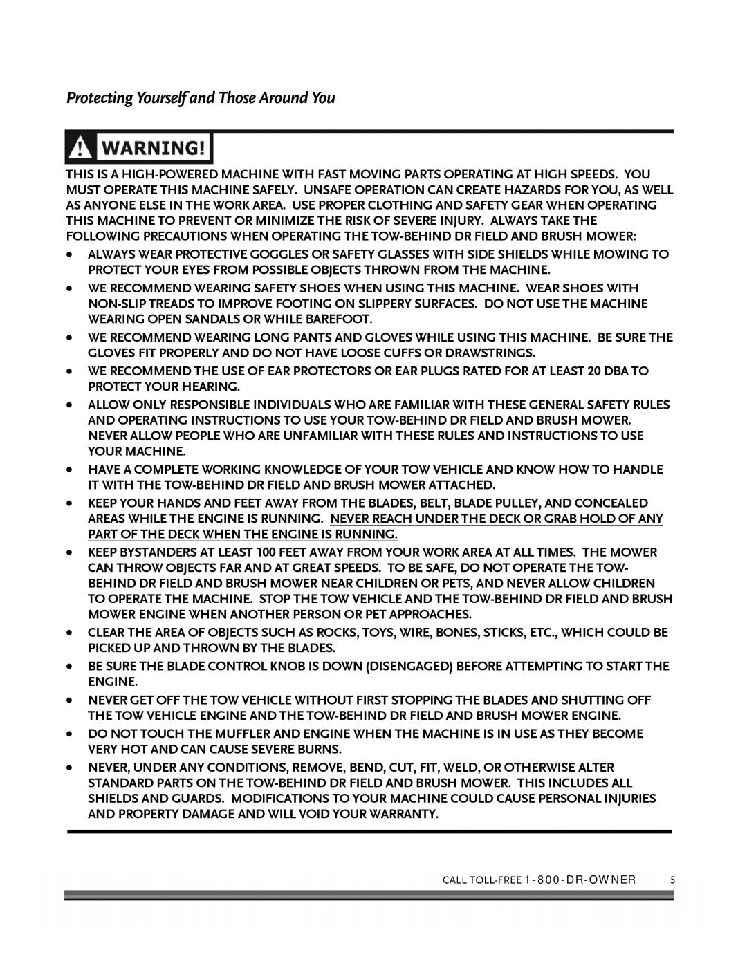 Briggs & Stratton FIELD and BRUSH MOWER manual Protecting Yourself and Those Around You 