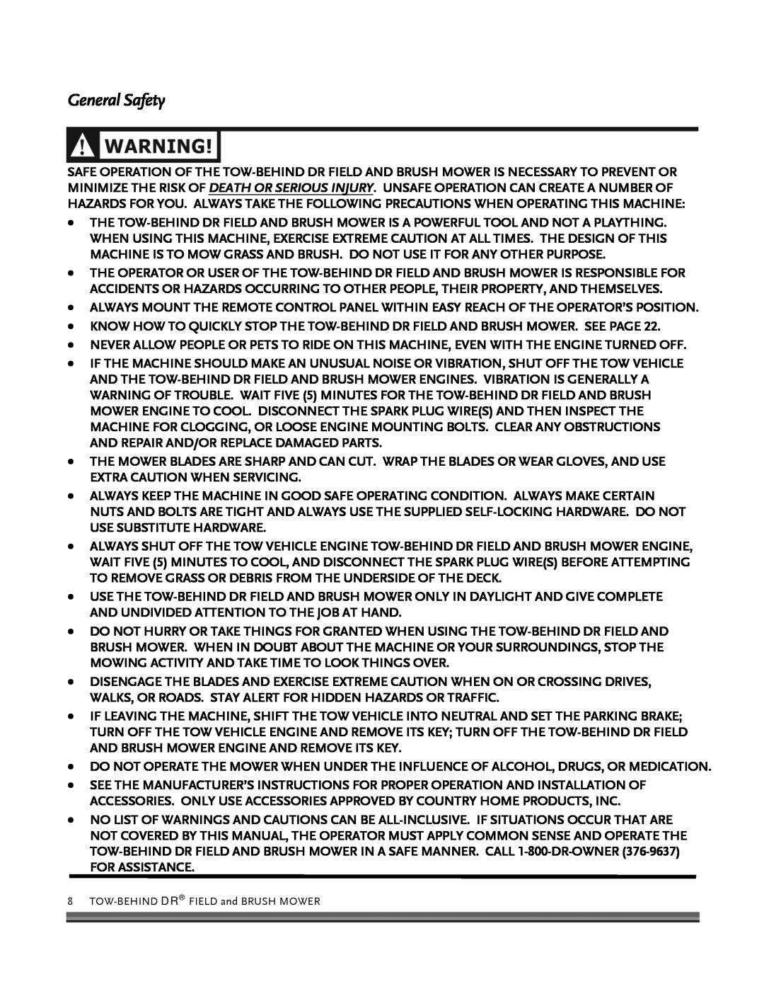 Briggs & Stratton FIELD and BRUSH MOWER manual General Safety 